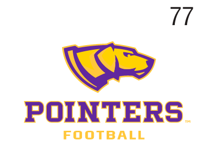UWSP Pointers Football logo, 2-color variant, cell 77