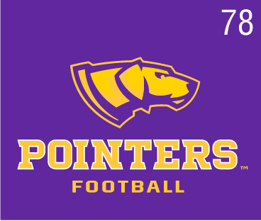UWSP Pointers Football logo, 2-color on purple variant, cell 78