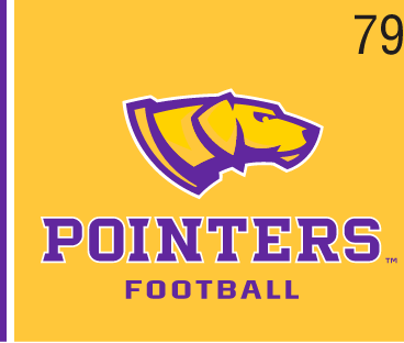 UWSP Pointers Football logo, 2-color on gold variant, cell 79