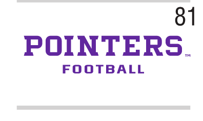 UWSP Pointers Football wordmark, full color variant, cell 81