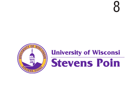 University of Wisconsin Stevens Point mark, full color variant, cell 89
