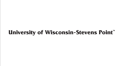 University of Wisconsin-Stevens Point wordmark, 1-color black variant, cell 93