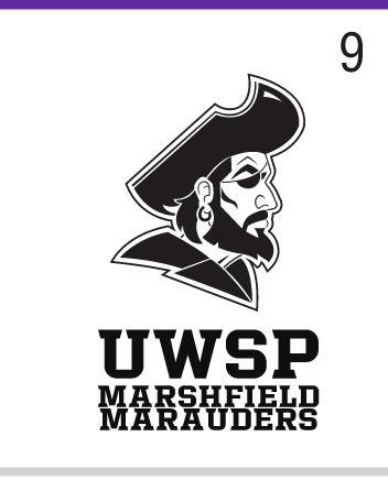 UWSP Marshfield Marauders logo, 1-color black variant, cell 97