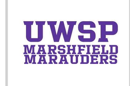 UWSP Marshfield Marauders wordmark, full color variant, cell 103