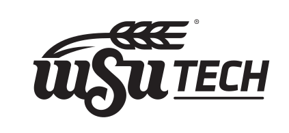 WSU Tech logo, black on white variant, cell 65