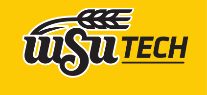WSU Tech logo, black on yellow variant, cell 71