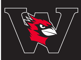 Cardinal + W, black/red on red variant, cell 2