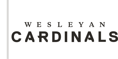 Wesleyan Cardinals wordmark, black on white variant, cell 18