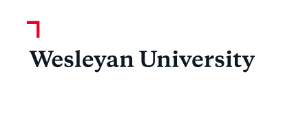Wesleyan University wordmark, horizontal black on white variant, cell 20