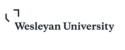 Wesleyan University wordmark, horizontal grey on white variant, cell 22