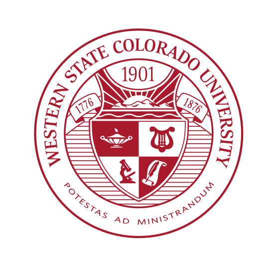 Western Colorado University seal, maroon variant, cell 25