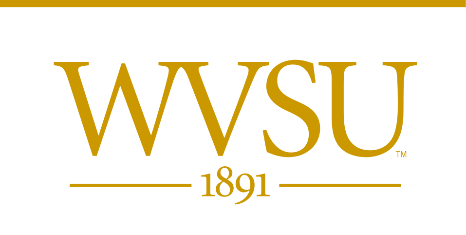 WVSU institutional wordmark, gold, stacked with 1891 variant, cell 19