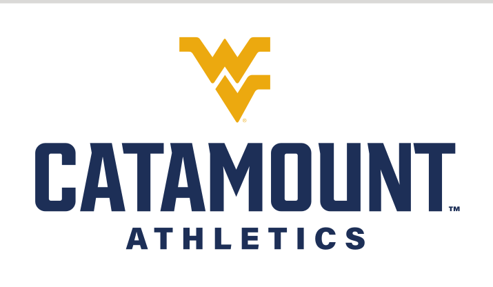 Catamount Athletics wordmark with Flying WV, gold/blue stacked variant, cell 5
