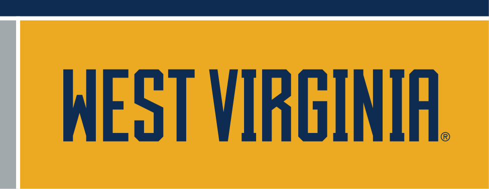 West Virginia wordmark, blue on gold variant, cell 6