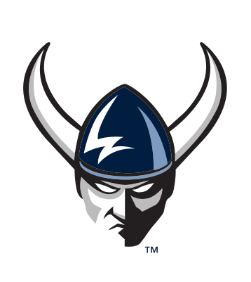 Viking helmet logo, front view, color on white variant, cell 11