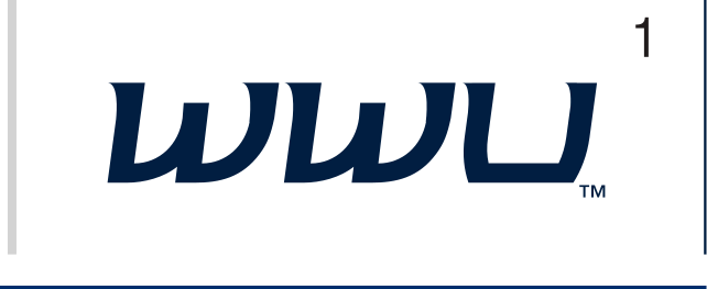 WWU wordmark, color on white variant, cell 19