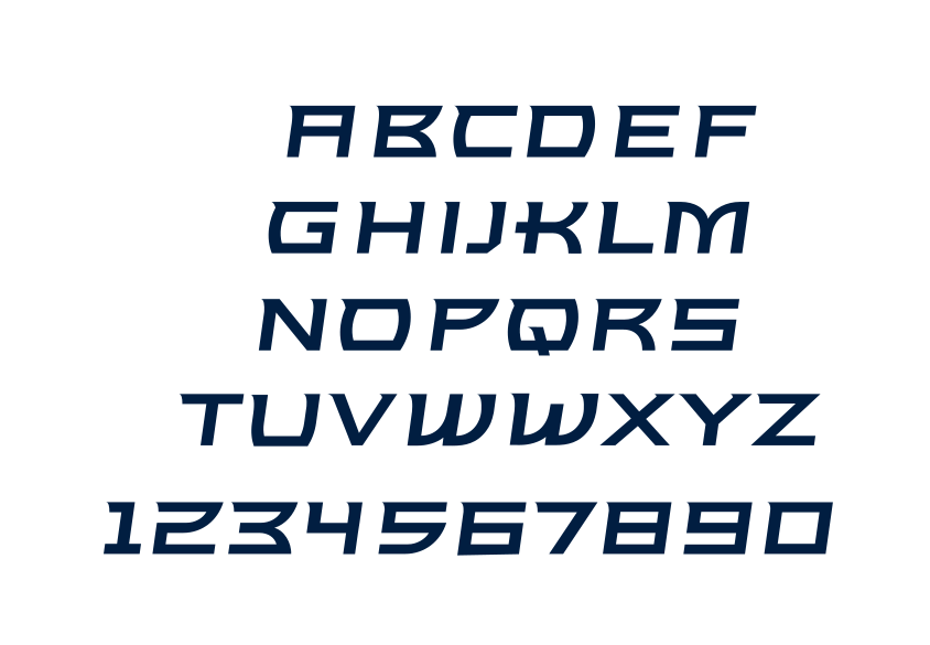 WWU custom font, blue variant, cell 26