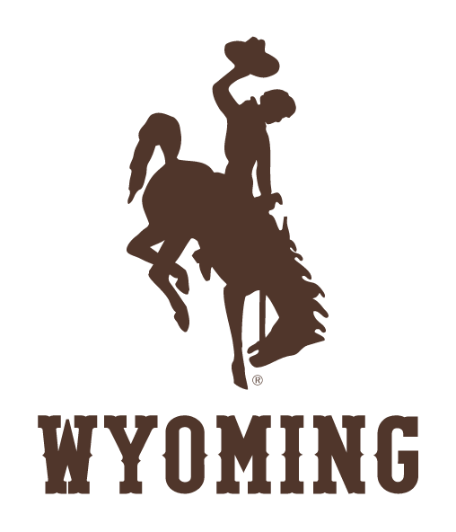 Wyoming Bucking Horse + Wordmark, brown variant