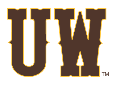UW lettermark, brown with gold outline variant