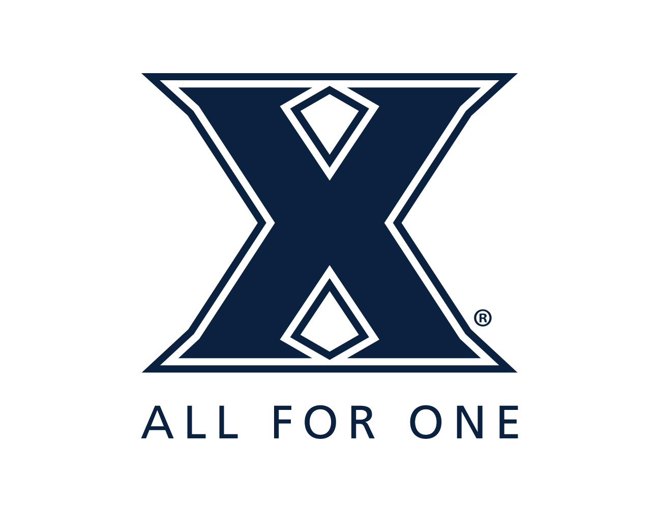 all for one signature, stacked blue/grey on white variant, cell 25