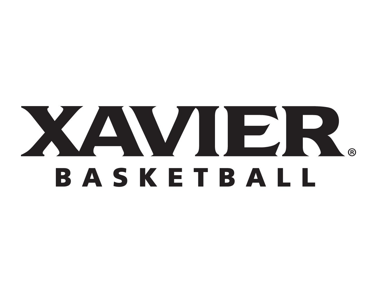 Xavier Basketball wordmark, white variant, cell 84