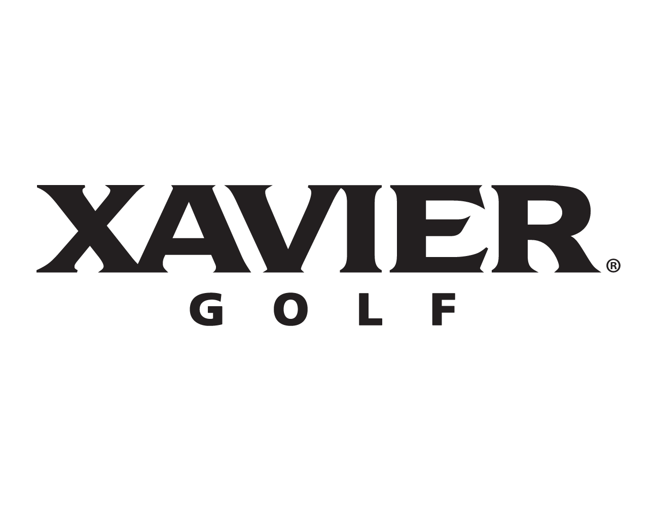 Xavier Golf wordmark, white variant, cell 88