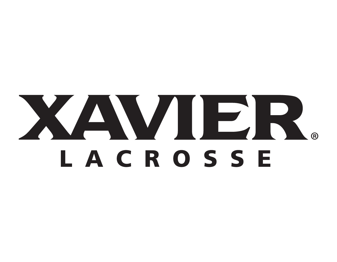 Xavier Lacrosse wordmark, white variant, cell 90