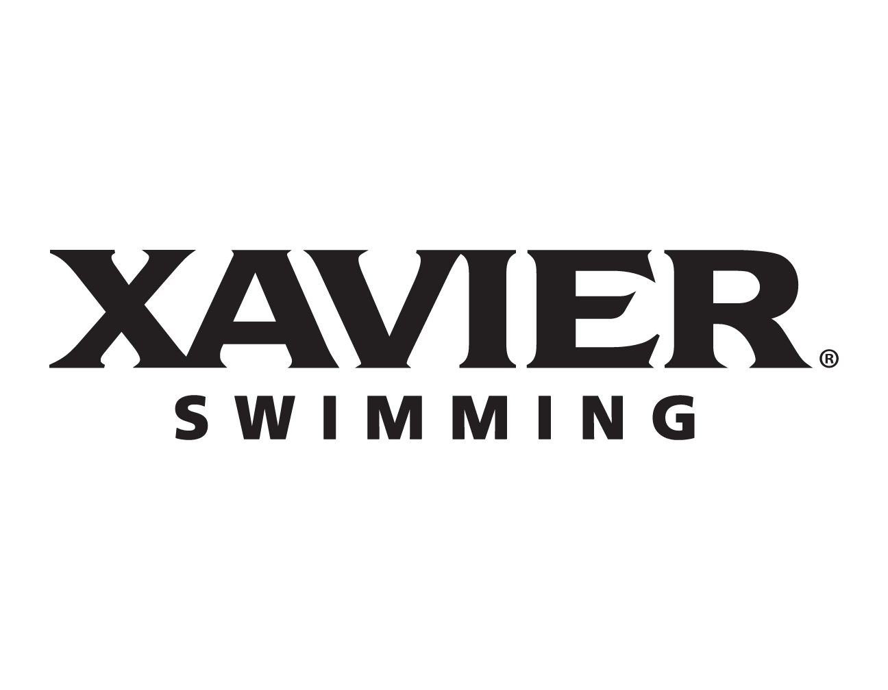 Xavier Swimming wordmark, white variant, cell 96