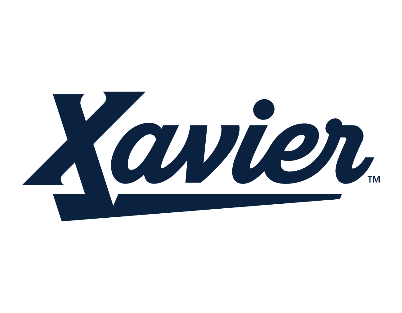 Xavier script wordmark, black variant, cell 127