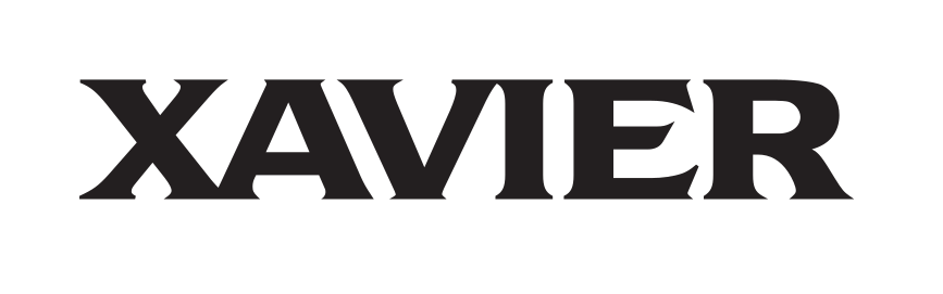 Xavier wordmark, black/white on white variant, cell 66