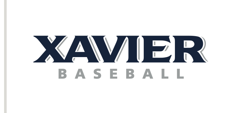 Xavier Baseball wordmark, blue variant, cell 81
