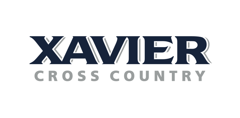 Xavier Cross Country wordmark, blue variant, cell 85