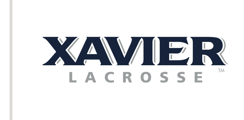 Xavier Lacrosse wordmark, blue variant, cell 89