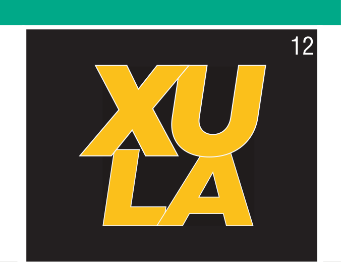 XULA lettermark, stacked, color, reverse variant, cell 12