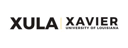 XULA lockup with Xavier University of Louisiana, horizontal, color variant, cell 19