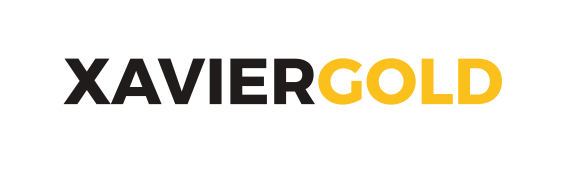 Xavier Gold wordmark, horizontal, color variant, cell 21