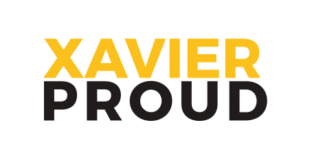 Xavier Proud wordmark, horizontal, color variant, cell 23