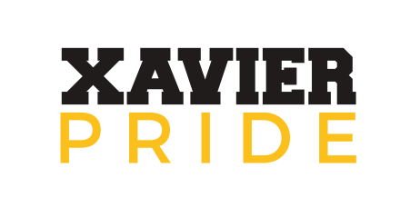 Xavier Pride wordmark, horizontal, color variant, cell 24