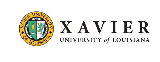 Xavier University of Louisiana primary logo horizontal, full color variant, cell 5