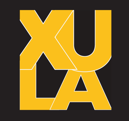 XULA lettermark, reverse one color yellow variant, cell 14