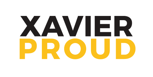Xavier Proud wordmark stacked, full color variant, cell 22