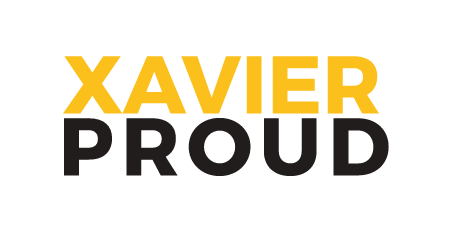 Xavier Proud wordmark stacked, full color variant, cell 23