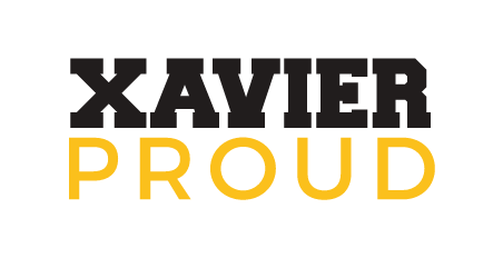 Xavier Proud wordmark stacked, full color variant, cell 25