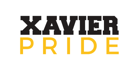 Xavier Pride wordmark stacked, full color variant, cell 24