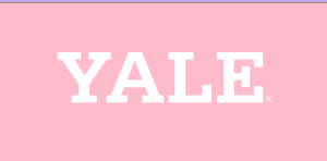 YALE wordmark, white variant