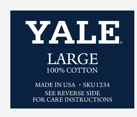 Yale wordmark, white on navy background variant