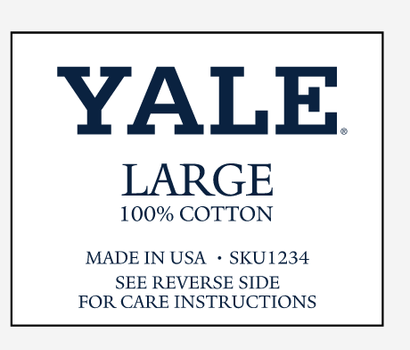 Yale wordmark, navy on white background variant
