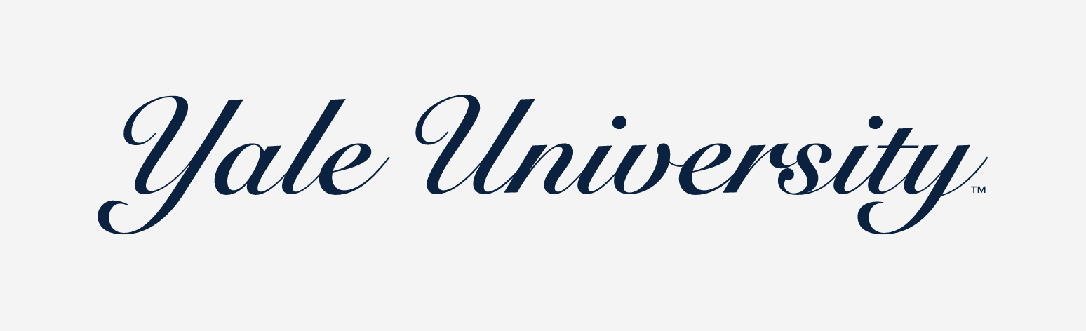 Yale University script, navy variant