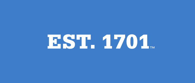 EST. 1701, White on PMS 660 variant