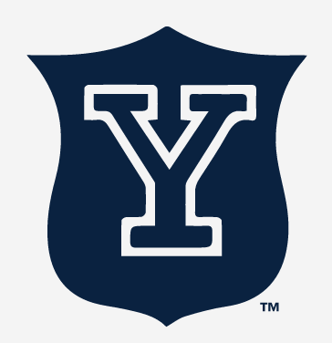 Yale Y shield, solid navy with white outline and inner white line variant